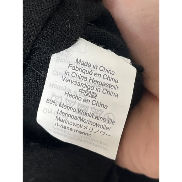 Madewell Southstar Merino Wool Blend Pullover Fine Knit Sweater Black Size Small - Picture 6 of 9